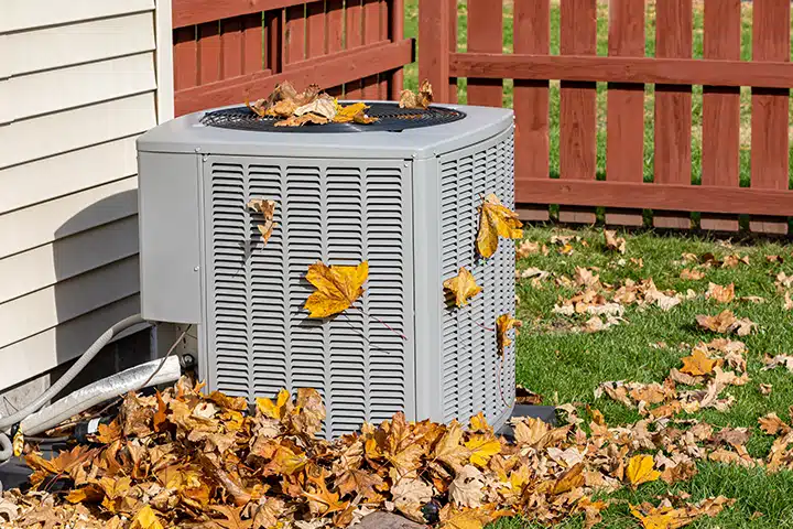 Air conditioner with fall leaves in Franklin NJ